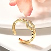 Rack Plating Brass Micro Pave Cubic Zirconia Cuff Finger Rings for Women RJEW-C117-01B-G-1