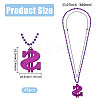 Plastic Dollar Sign Big Pendant Ball Chain Necklaces NJEW-WH0021-81A-2