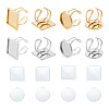 Unicraftale 16Pcs 6 Style 304 Stainless Steel Cuff Pad Ring Settings STAS-UN0024-44-1