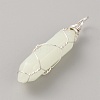 Synthetic Luminous Stone Double Terminal Pointed Dyed Pendants G-WH031-05P-08-2