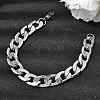 201 Stainless Steel Cuban Link Chains Bracelets for Women Men STAS-T077-19A-01P-1