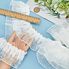 5 Yards Polyester Pleated Flower Lace Trim OCOR-GF0003-89A-3