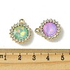 UV Plating Alloy with Mixed Color Glass Rhinestone Pendants FIND-B039-04G-3