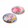 Half Round/Dome Floral Printed Glass Cabochons X-GGLA-A002-25mm-UU-3