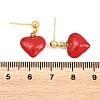 Valentine's Day Heart Brass Enamel Dangle Stud Earrings EJEW-Z164-19G-05-4