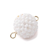 Halloween Glass Peal & Glass Seed Beaded Round Eye Links Connector Charms PALLOY-MZ00948-04-4