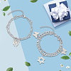 4Pcs 2 Styles Alloy Multi-strand Bracelets for Women BJEW-SC0001-59-7