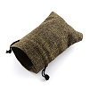 Polyester Imitation Burlap Packing Pouches Drawstring Bags X-ABAG-R005-9x7-05-2