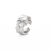304 Stainless Steel Grooved Open Cuff Ring for Women RJEW-S405-244P-3