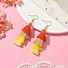 Colorful Tassel Pendants Dangle Earrings for Women EJEW-JE06111-2