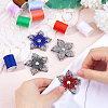 4Pcs 4 Styles Flower Imitation Leather & Rhinestone Ornament Accessories DIY-FH0007-09-3