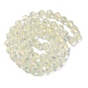 Electroplate Transparent Glass Beads Strands EGLA-I019-FR05-3