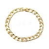 Brass Micro Pave Clear Cubic Zirconia Link Chain Bracelet for Women BJEW-H630-07G-4