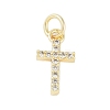 Rack Plating Brass Micro Pave Clear Cubic Zirconia Pendants KK-Z060-04G-01-1