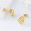 Pumpkin Stripe 304 Stainless Steel Stud Earrings for Women VG3470-2