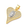 Two Tone Brass Micro Pave Clear Cubic Zirconia Pendants KK-L268-025G-01-2