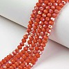 Electroplate Opaque Solid Color Glass Beads Strands X1-EGLA-A034-P4mm-L03-1