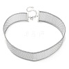 304 Stainless Steel Mesh Chain Choker Necklaces for Women NJEW-U012-03P-03-2