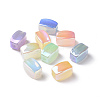 Luminous UV Plating Rainbow Iridescent Acrylic Beads OACR-P016-05-2