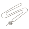 201 Stainless Steel Laser Cut Dandelion Pendant Box Chain Necklaces for Women NJEW-Q004-07P-4