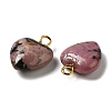 Natural Rhodonite Pendants G-E603-01G-05-2