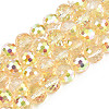 Electroplate Transparent Glass Beads Strands EGLA-N002-31-C04-1
