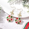 Stainless Steel Glass Snowflake Dangle Earrings EJEW-MZ00604-2