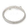 Rack Plating Brass Pave Clear Cubic Zirconia Open Cuff Wrap Bangles BJEW-B110-01P-02-3