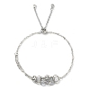 Natural Quartz Crystal Bullet Link Slider Bracelets BJEW-JB09901-05-3