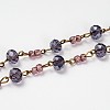 Glass Rondelle Beads Chains for Necklaces Bracelets Making AJEW-JB00116-05-1