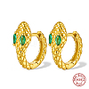 Snake Shape Real 18K Gold Plated 925 Sterling Sliver Micro Pave Cubic Zirconia Hoop Earrings DI7310-5-1