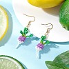 304 Stainless Steel Glass Seed Beads Carrot Dangle Earrings EJEW-MZ00579-03-1