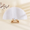 Spanish Solid Color Bamboo with Paper Folding Fan PW-WGF3F0E-07-1