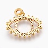 Brass Micro Pave Cubic Zirconia Pendants ZIRC-O026-29G-NR-2