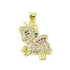 Brass Micro Pave Cubic Zirconia Pendants KK-E111-26G-1