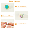 10Pcs 5 Colors 304 Stainless Steel Cuff Earrings EJEW-HS0001-34B-4