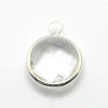 Silver Color Plated Brass Glass Pendants GLAA-J018D-S-3