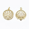 Brass Micro Pave Clear Cubic Zirconia Pendants ZIRC-N039-126-NF-2