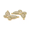 Brass Micro Pave Cubic Zirconia 2-Loop Pendants ZIRC-P106-48G-02-3