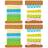 4 Cards 2 Styles  Polyester Wavy Fringe Trim Ribbon DIY-GF0009-48D-1
