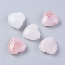 Natural Rose Quartz/White Jade Heart Love Stone G-L533-24