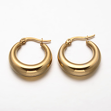 Ring 304 Stainless Steel Hoop Earrings EJEW-O032-13