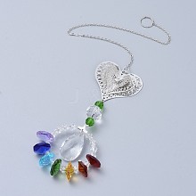 Crystals Chandelier Suncatchers Prisms Chakra Hanging Pendant AJEW-I040-17P