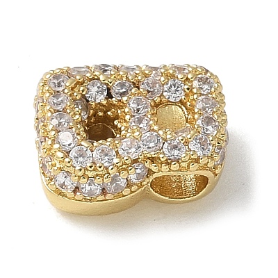 Brass Micro Pave Cubic Zirconia Beads X-KK-P290-61G-B-1