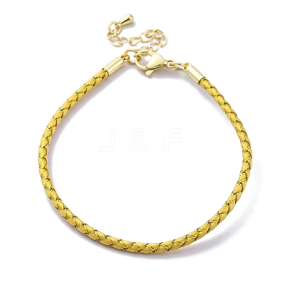 Polyester Cord Braided Bracelet Makings MAK-Z003-01G-08-1