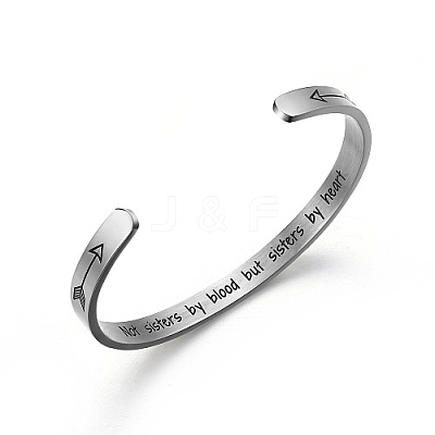 Tarnish Resistant 304 Stainless Steel Cuff Bangle for Women CR8784-5-1