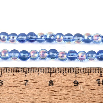 Electroplate Transparent Glass Beads Strands EGLA-Q132-4MM-A17-1