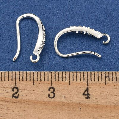 Brass Micro Pave Clear Cubic Zirconia Earring Hooks KK-R149-21S-1