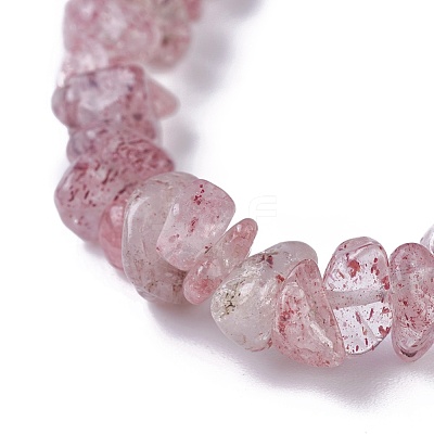 Natural Strawberry Quartz Beads Stretch Bracelets BJEW-JB04152-08-1