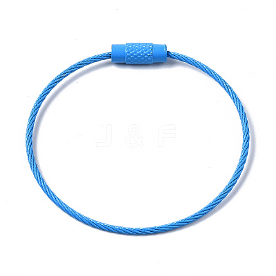 Spray Painted 201 Stainless Steel Wire Cable Keychains BJEW-T019-01-1